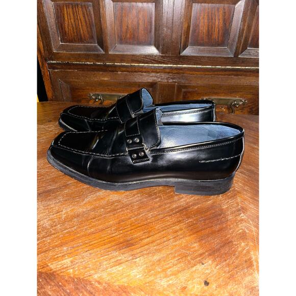 Bacco Bucci  Black Patent Leather  Top Strap Detail Made n Italy  Loafers  10.5W main image 10